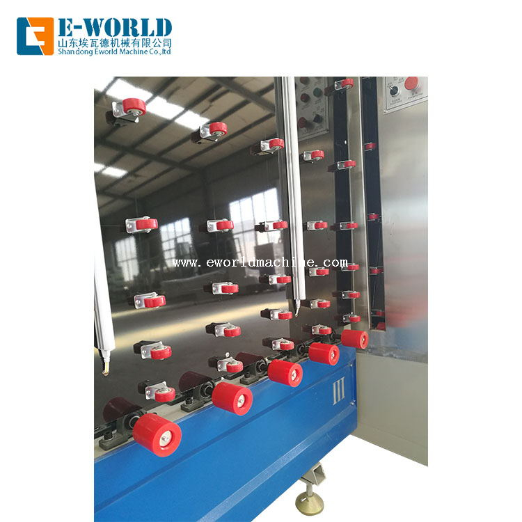 Vertical glass washing and drying machine